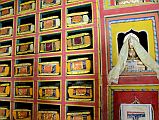 21 Buddhist Scripture Books And Amitayus Statue Inside Tashi Lhakhang Gompa In Phu 